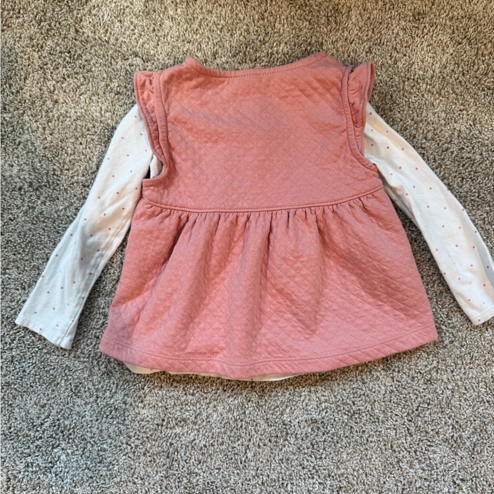Just One You by Carter’s Quilted Vest & Long Sleeve Shirt Polka dot – Size 3T - Picture 6 of 6